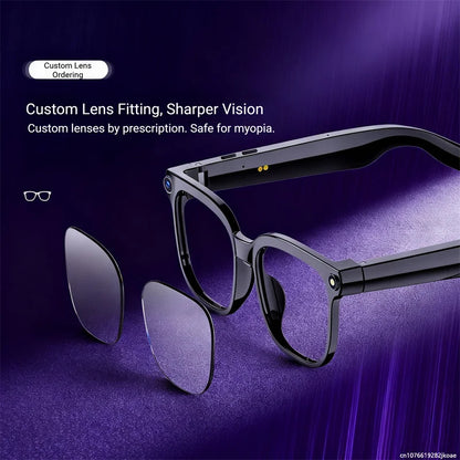 4K AI Smart Bluetooth Glasses, Chat GPT 800W pixel Shooting, Waterproof ,Camera, Photo, Video ,Voice Call Translation Smart Glasses.