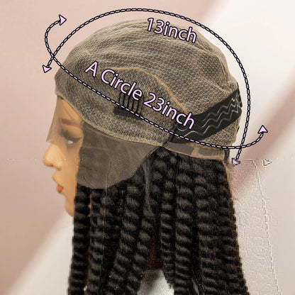 Twisted Braided Wig | Bob Twist Crochet Wig | Full Lace Braided Wig for Black Women | Kanekalon Hair