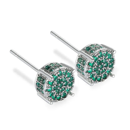 Female Austrian Crystal Round Earring White Gold, Yellow Gold, Color White Zircon For Women Jewelry.