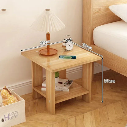 Solid Wood Bedroom Small Side Table Stable Cabinet  Bedside Storage