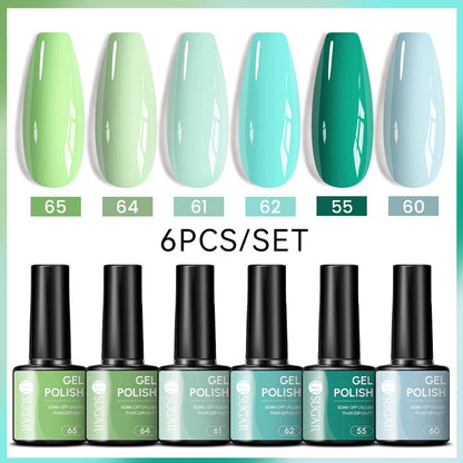7ml All Season Gel Nail Polish Set, Nude Pink, Red Glitter, Semi Permanent UV Gel Kits.