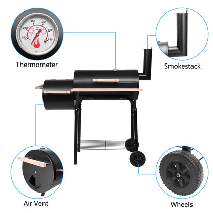Oil Drum Charcoal Furnace, High Temperature Spray Paint (500-600 Degrees) 15cm Plastic Wheel.
