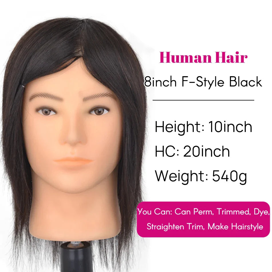 100% Real Human Hair Mannequin ,Styling Heads Cosmetology Practice Heads.