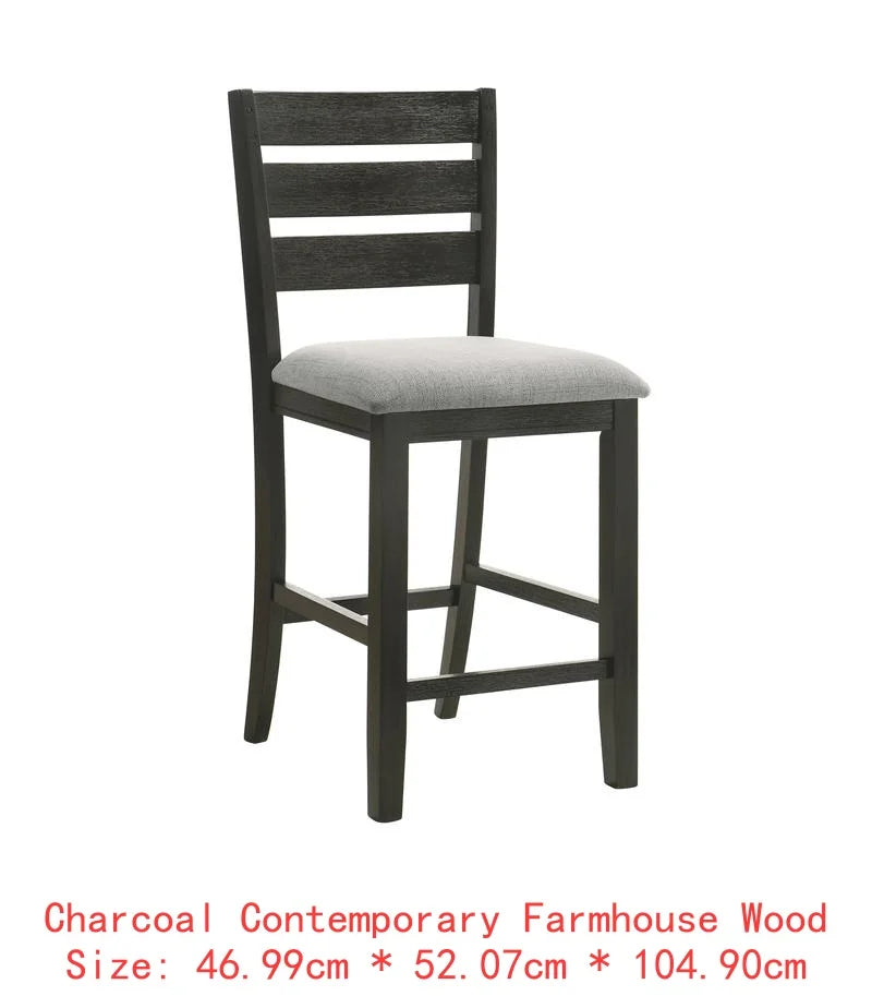 Bennox 5 Piece Counter Height Dining Set, Includes Table & 4 Barstools, Brown