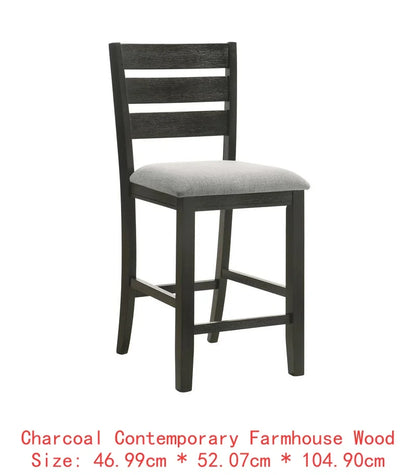 Bennox 5 Piece Counter Height Dining Set, Includes Table & 4 Barstools, Brown