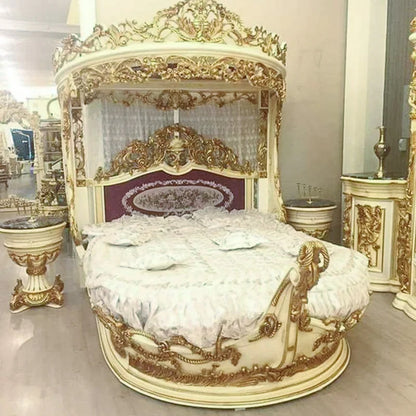 French Luxury Bed Comfortable Adult, High Quality Romantic Designer Aesthetics Bed, Unusual Princess Sleeping Furniture.