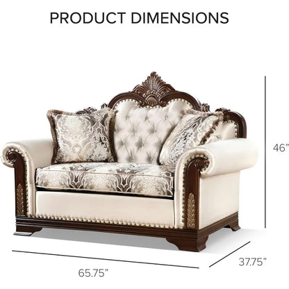 FG*European leather sofa living room first layer cowhide u-shaped American retro solid wood furniture