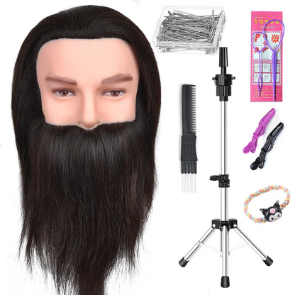 100% Real Human Hair Mannequin ,Styling Heads Cosmetology Practice Heads.