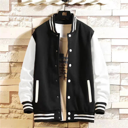 Black Gray White Solid Color Jacket ,Loose Oversize S-5XL Clothes Men, Women Baseball Uniform, Street Coat Warm Fleece Soft Jackets.