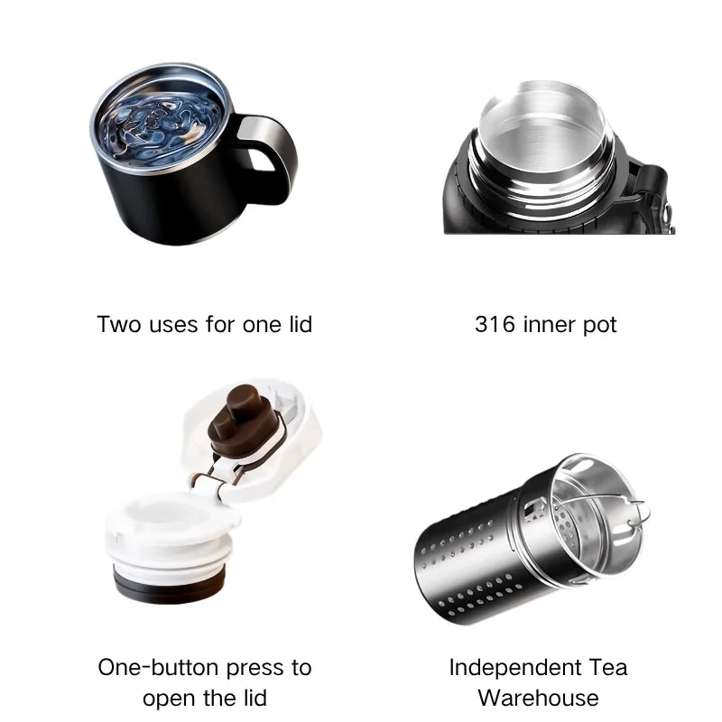 600-1500ml Stainless Steel Thermal Mug, Outdoor Thermos Cup, Portable Vacuum Flasks, Cold and Hot Thermos Water Bottle, Coffee Mug.