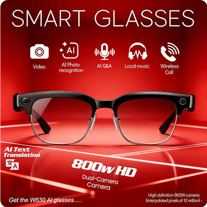 4K HD Color Changing AI Smart Glasses, 800W Pixel Camera, Bluetooth Call, Voice Assistant Control ,Smart Sports Glasses 2026 Hot.