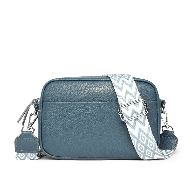 High Quality Genuine Leather Women's Crossbody & Shoulder Bag | Luxury Solid Color Cow Leather Handbag (Female Messenger Tote Sac)