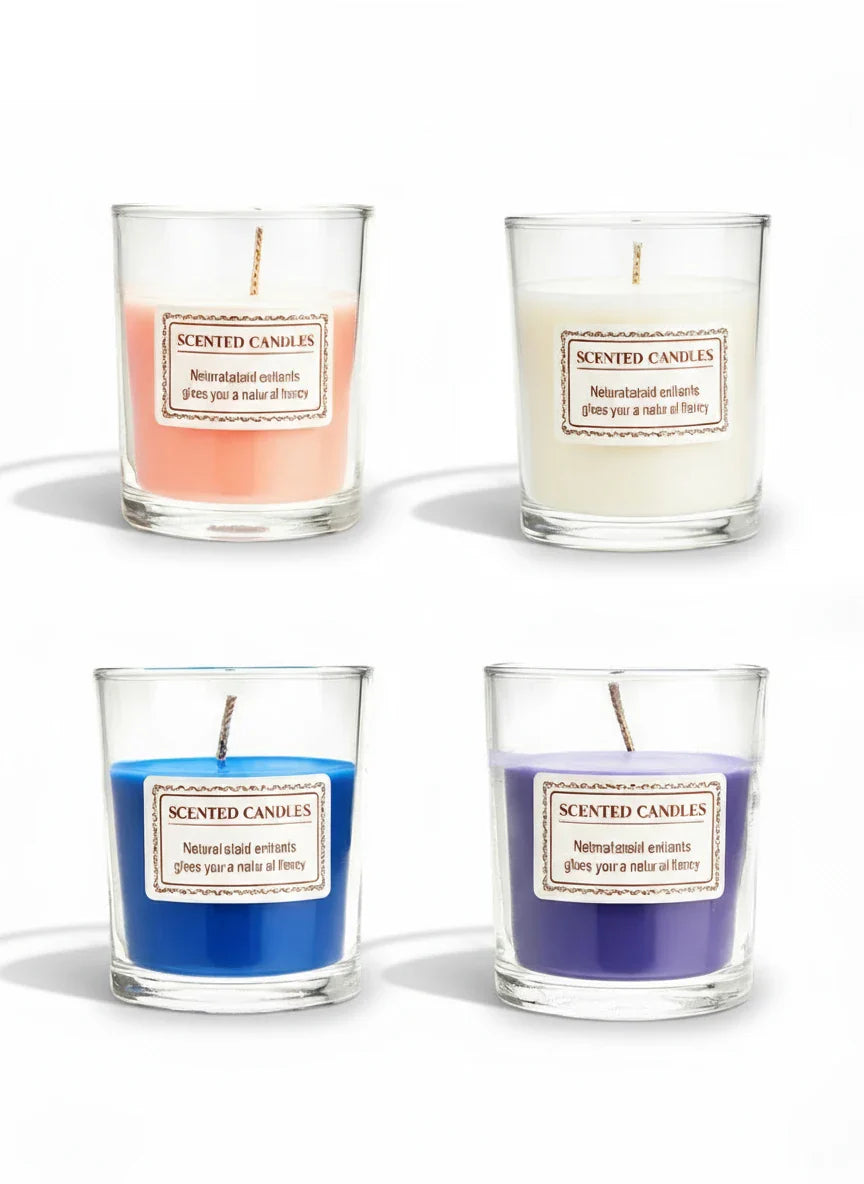 Scented Glass Jar Candle, Handmade Soy Wax – Smokeless Aromatherapy Candle.