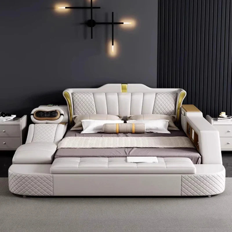 Wood Luxury Bedroom  Modern  Queen King Size Bed