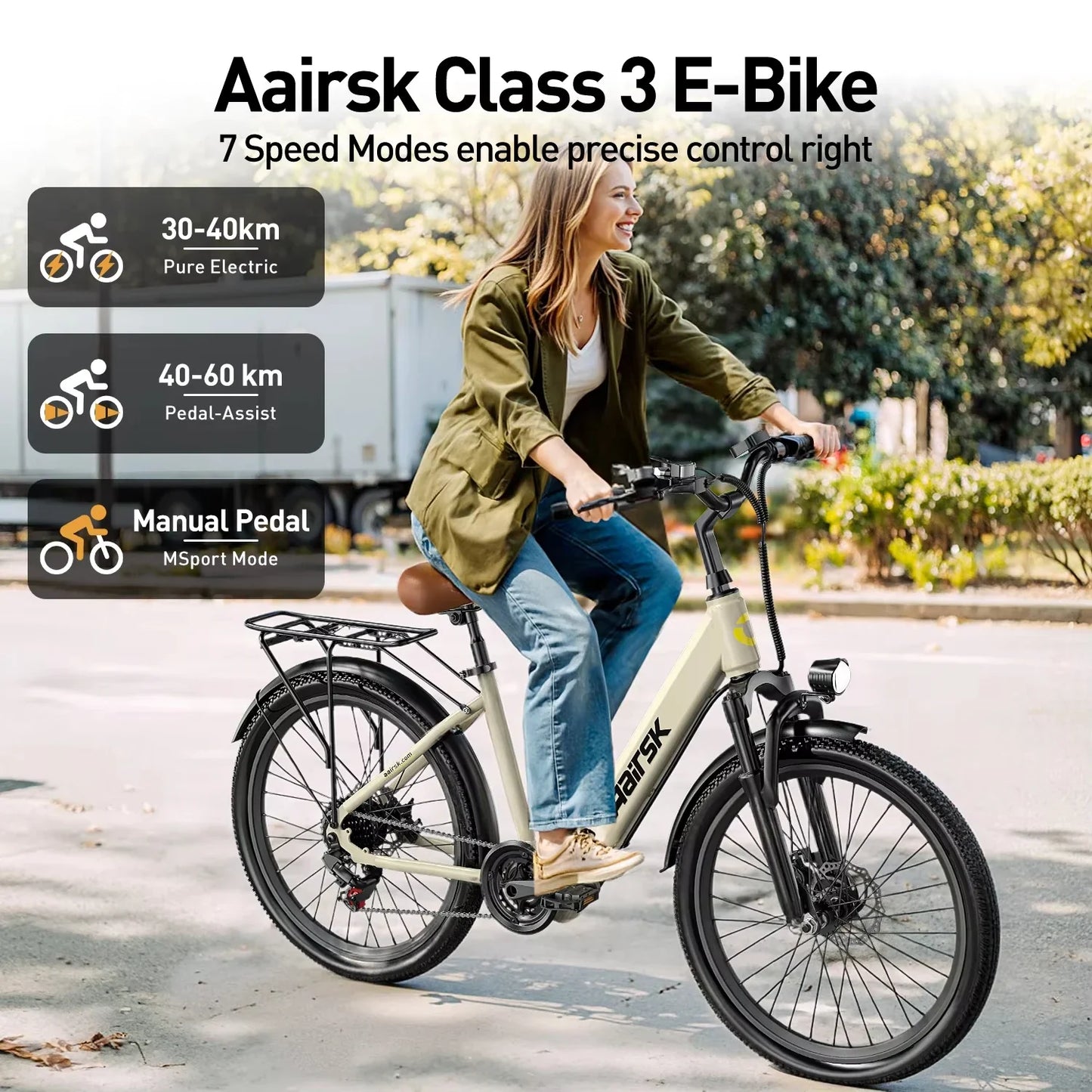 SU7 E-bike 250W Motor,36V13AH Commute Electric Bike, 24 inch Tire.