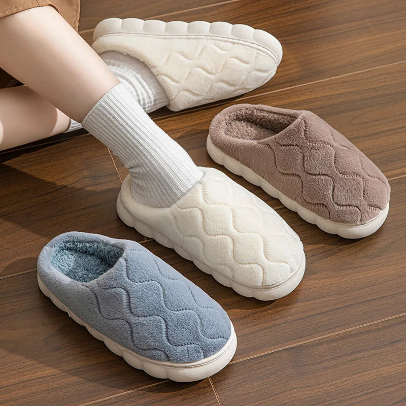 2025Winter Short Plush Warm Women's Cotton Slippers.