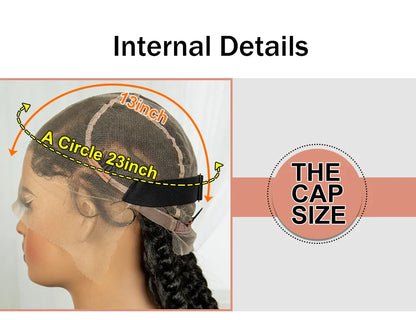 34" Twisted Cornrow Full Lace Braided Wig | Baby Hair | Synthetic Lace Front Braids | Black Women