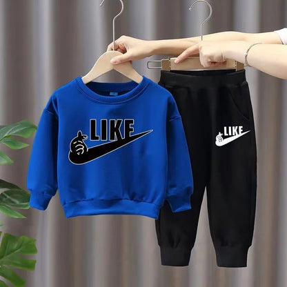 Autumn Kid Boy Clothes Set, Girls Letter Printed Sweatshirt Top And Pants 2PCS Suit.