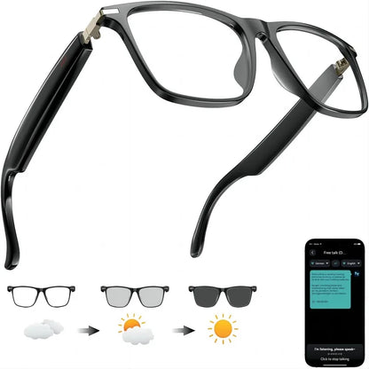 AI Translation Smart Glasses, with photochromic lenses, support 160+ languages real-time translation.