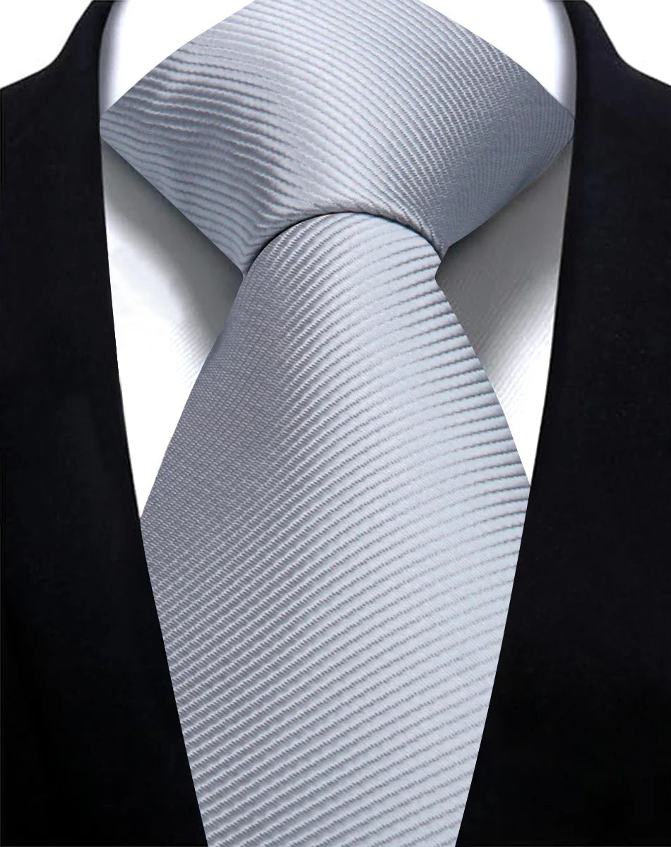 Solid Tie 7.5cm Necktie For Men Fashion, Wedding  Slim Blue Gray.