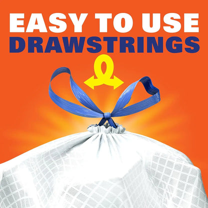 Ultra Strong 13 Gallon Kitchen Trash Bags with Drawstring Closure, Odor Control, Clean Burst Scent, 80 Count.