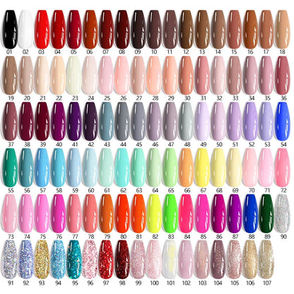 7ml All Season Gel Nail Polish Set, Nude Pink, Red Glitter, Semi Permanent UV Gel Kits.