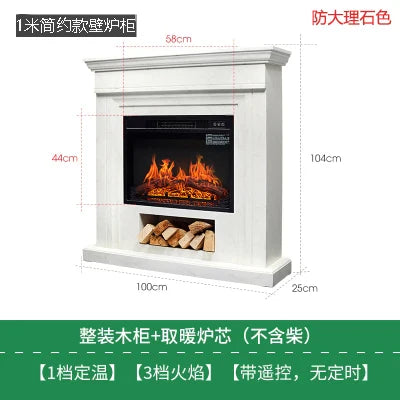 Natural Wood Living Room Fireplace Rustic  Decoration