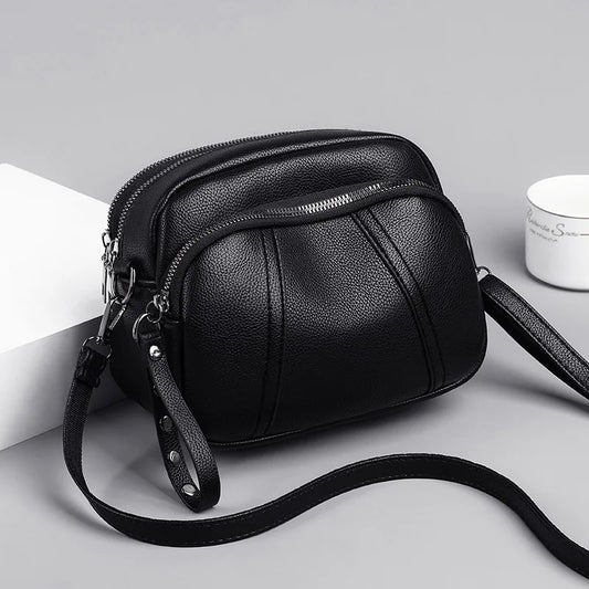 PU Leather Casual Crossbody Bag for Women | Shell Purse & Handbag (Lady Luxury Design Small Shoulder Messenger Bag)