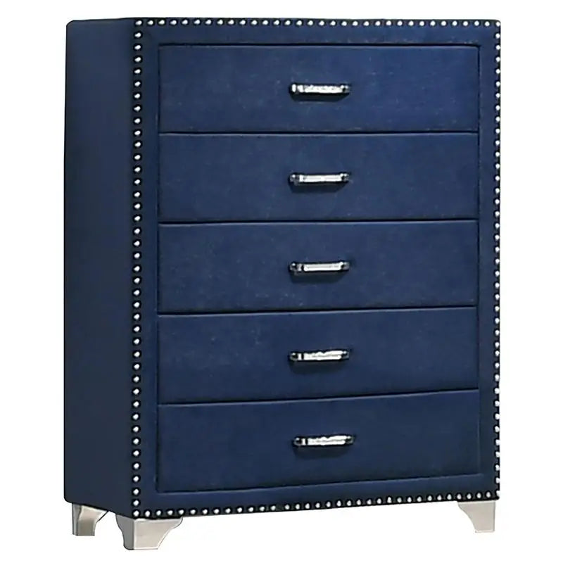 Pacific Blue 5-Piece Eastern King Bedroom Set - Stylish Design for Modern Comfort, Includes Bed, Nightstands, Dresser.