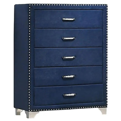 Pacific Blue 5-Piece Eastern King Bedroom Set - Stylish Design for Modern Comfort, Includes Bed, Nightstands, Dresser.