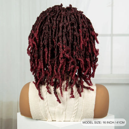 Burgundy Knotless Butterfly Locs Wig | Synthetic Lace Front