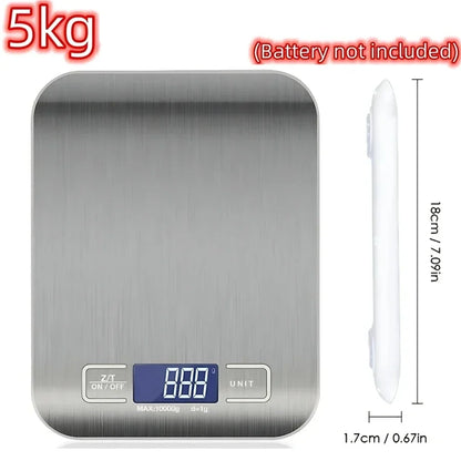5kg/1g Digital Kitchen Scale, LED Stainless Steel High-precision Electronic Scales, Home Jewelry, Food Weighing Baking Tools.