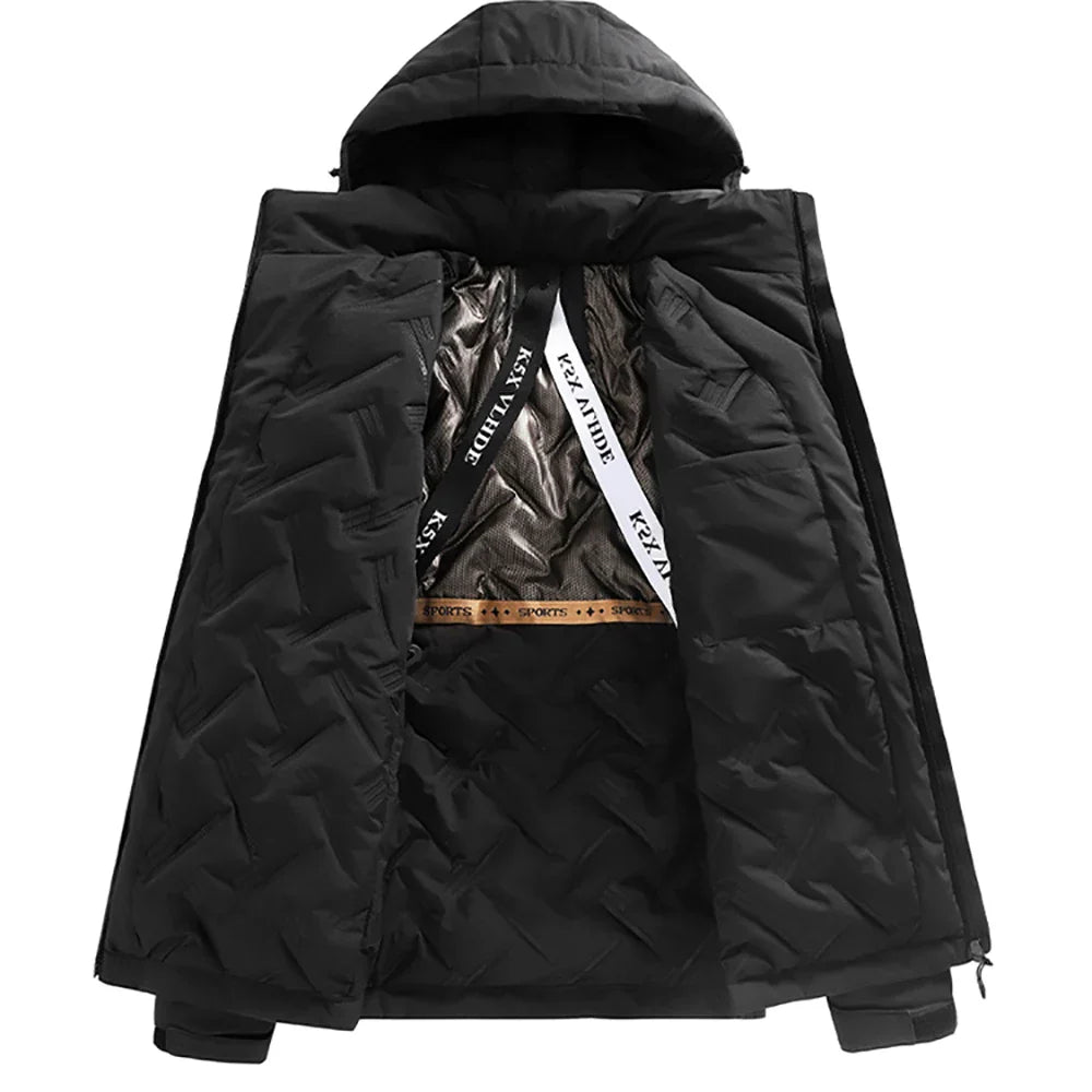 S-6XL large-sized outdoor rainproof cotton-padded jacket for men.