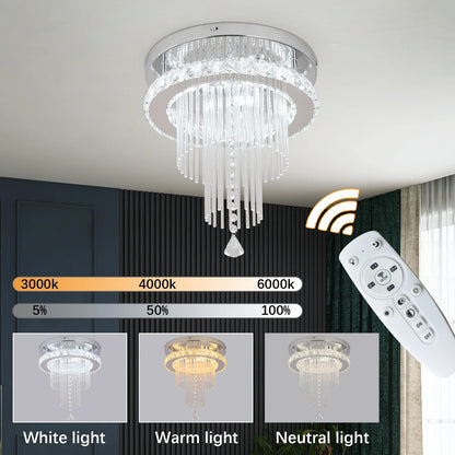Drop Crystal Pendant Led Chandelier  Lamp