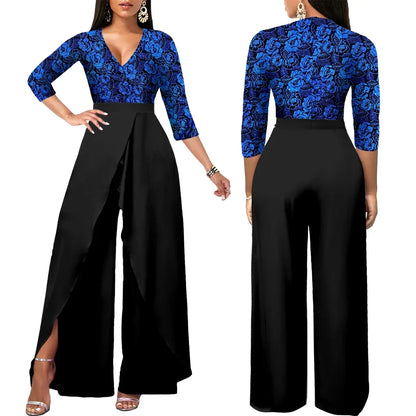 Women Dress Elegant Flower Party Dress, Off the Shoulder Short Sleeve, Slit Maxi Long Dresses for Woman.