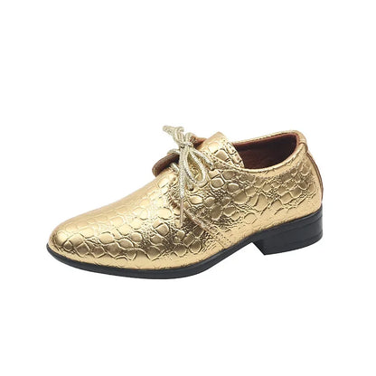 Children Leather Shoes for Boys, Pointed-toe Casual, Spring and Autumn 2023 Performance Shoes.
