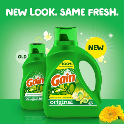 Original Scent Liquid Laundry Detergent, 194 fl oz for 134 Loads, Freshness & Odor Fighting, HE Compatible.