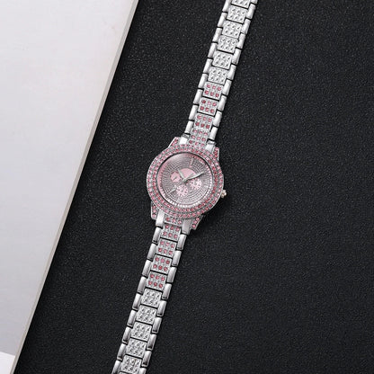 1/3PCS Luxury Rhinestone Women Watch, Diamond Jewelry Set, Elegant Steel Ladies Quartz Wristwatch.