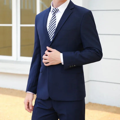 8XL Suit (Blazer+pants) Fashion Business Gentleman Italian Style Professional Suit.