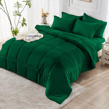 Reversible Comforter Set Queen/King Size, Comforter, Pillow Shams, Red & Black.