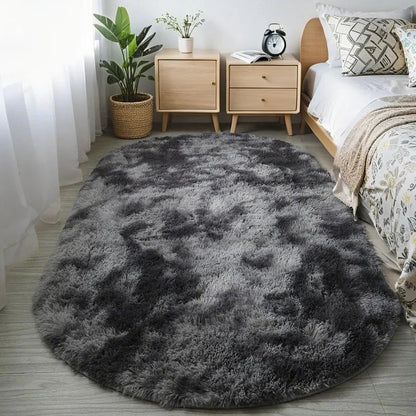 Fluffy Oval Plush Carpet Extra Soft Rug For Living Room ,Sofa Area, Bedroom, Non-Slip Shaggy Floor Mat.