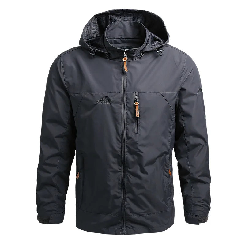 Windbreaker Men Tactical Jacket Waterproof Hooded Coat Size S-5XL