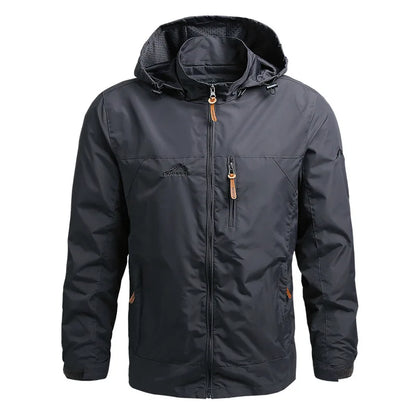 Windbreaker Men Tactical Jacket Waterproof Hooded Coat Size S-5XL