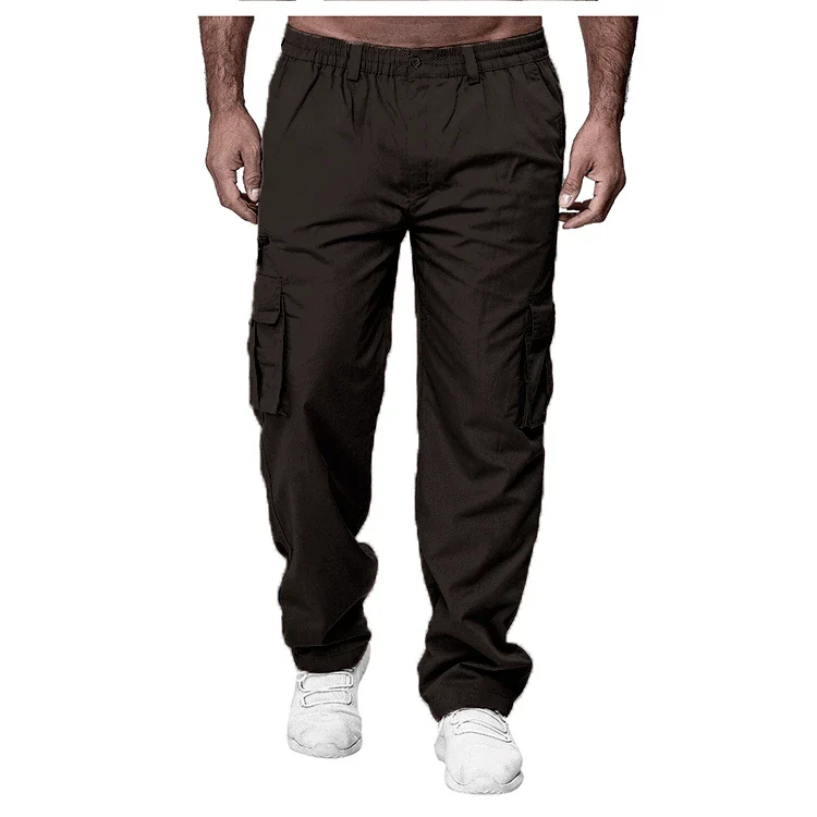 Men work pants, casual multi pocket tactical pants, outdoor sportswear, loose straight leg pants, long pants, plus size.