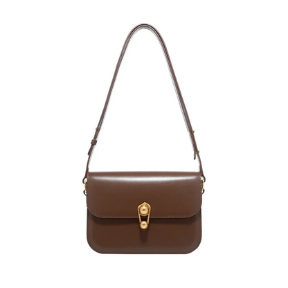 Women's Bag Luxury Brand | New Fashion Shoulder & Crossbody Square Bags (Designer Split Leather Tote Handbag with Lock)