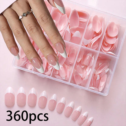 576pcs/Box Colorful Fake Nails Black Red Design, Oval Short Square Press On Mixed Full Cover Nail Tips.