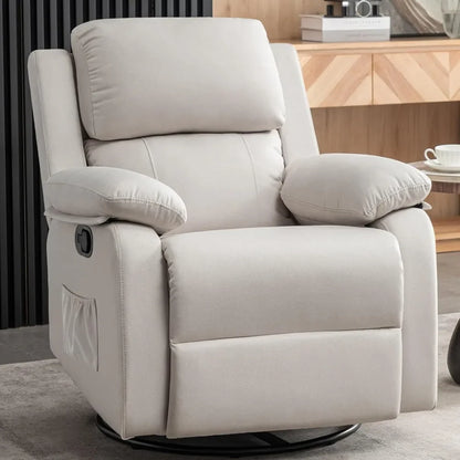 Swivel Rocker Recliner Massage Nursery Glider 360° Living Room Bedroom Beige, Custom