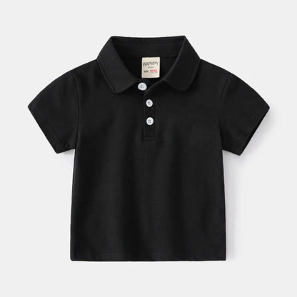 Boys Cotton Polo Shirts Children Kids Girl T shirt 2025,White Solid ColorTops