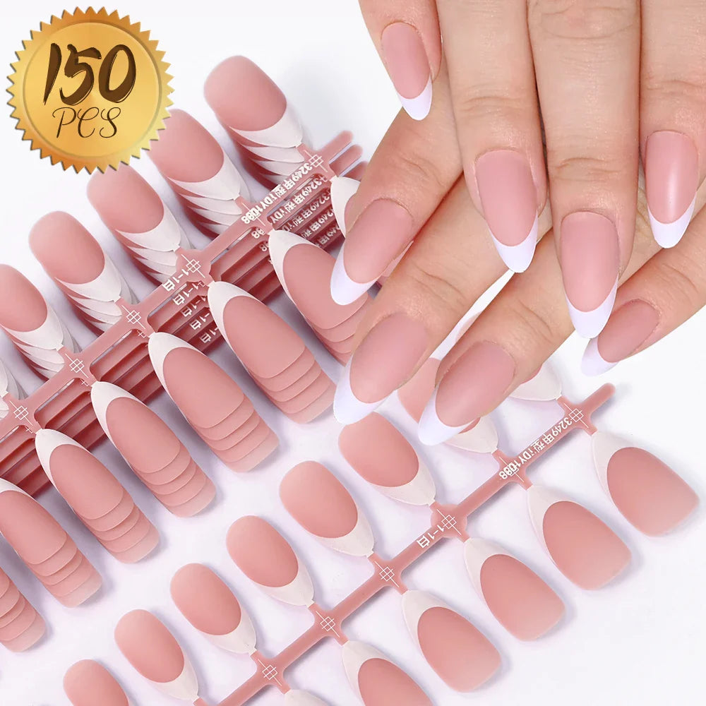 576pcs/Box Colorful Fake Nails Black Red Design, Oval Short Square Press On Mixed Full Cover Nail Tips.