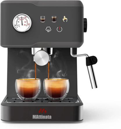 Espresso Machine 20 Bar, Stainless Steel Coffee Maker with Milk Frother, 60oz Removable Water Tank for Home.